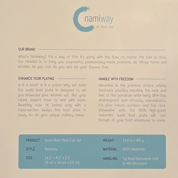 Brand New Sushi Boat Plates Set of 2 Elegant Serving Trays Top Dishwasher Safe - Picture 13 of 14